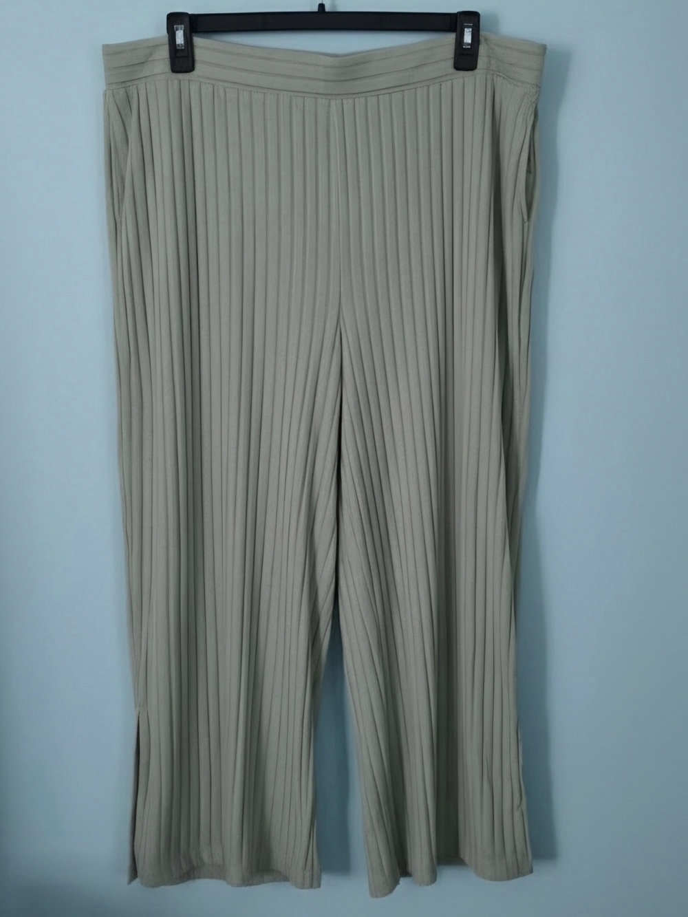 Secret Treasures Pleated Wide-Leg Pants — Sage Green